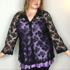 🖤 Black Lace Plus Size Tunic 🖤